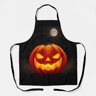 Elegante Halloween-Küchenschürze mit Kürbis Schürze