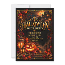 Elegante Halloween-Kürbis-Party-Einladung