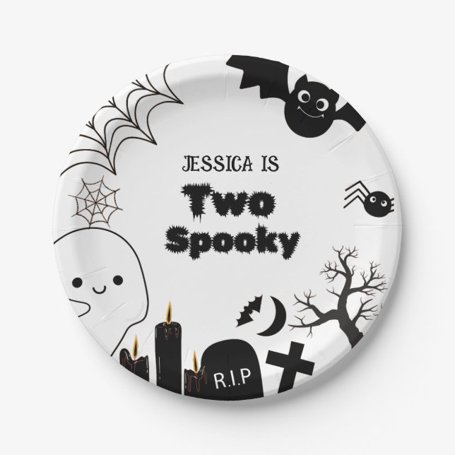 Elegante Halloween-Party Pappteller (Vorderseite)