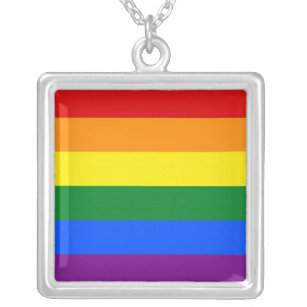 Elegante Halskette mit LGBT Regenbogen-Flagge