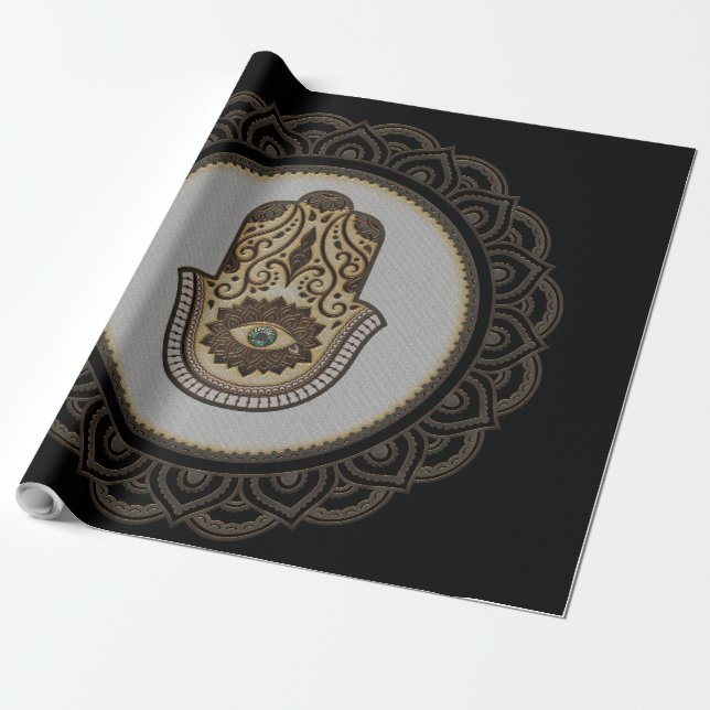 Elegante Hamsa Hand, Geschenkpapier (Ungerollt)
