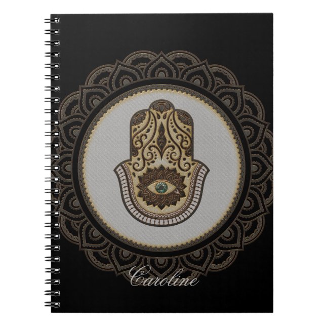 Elegante Hamsa Hand Notizblock (Vorderseite)