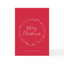Elegante Hand gezeichnete Rote Weihnachtskarte