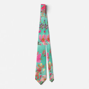 Elegante Handfarbe Aquarellfeder blühend Krawatte