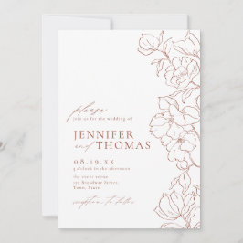 Elegante handgearbeitete Terrakotta Hochzeit Einladung