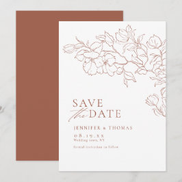 Elegante handgearbeitete Terrakotta Hochzeit Save The Date