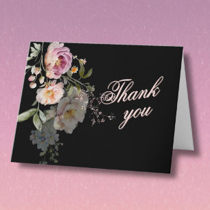 Elegante handgemalte Blumen Budget Ruhestand Dankeskarte