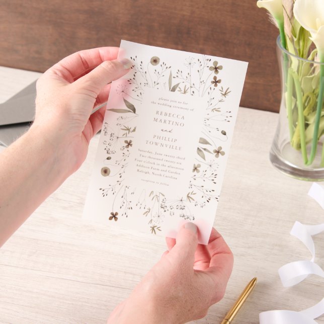 Elegante handgemalte Wildblume Hochzeit (Handgehalten)