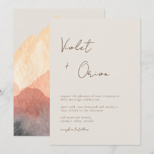 Elegante, handgeschriebene Berge Hochzeit Einladung