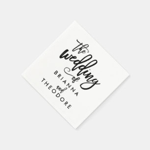 Elegante handgeschriebene Hochzeitsservietten Serviette