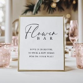 Elegante handgeschriebene Script-Shower-Blume-Bar Poster