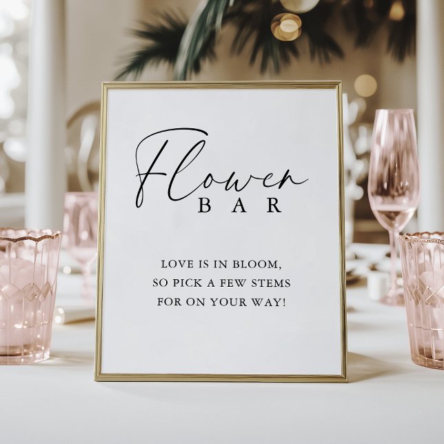 Elegante handgeschriebene Script-Shower-Blume-Bar Poster (Von Creator hochgeladen)