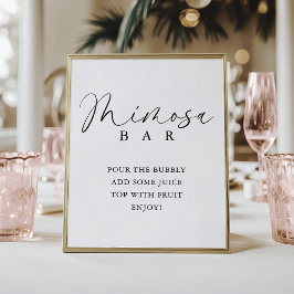 Elegante handgeschriebene Script-Shower Mimosa-Bar Poster