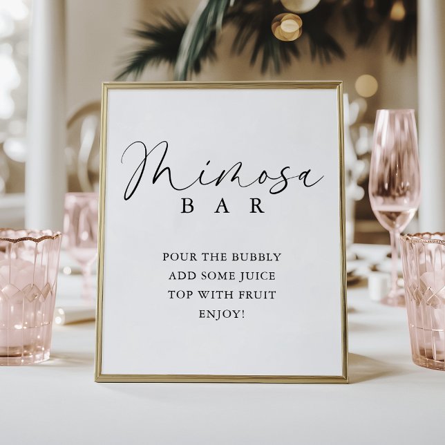 Elegante handgeschriebene Script-Shower Mimosa-Bar Poster (Von Creator hochgeladen)