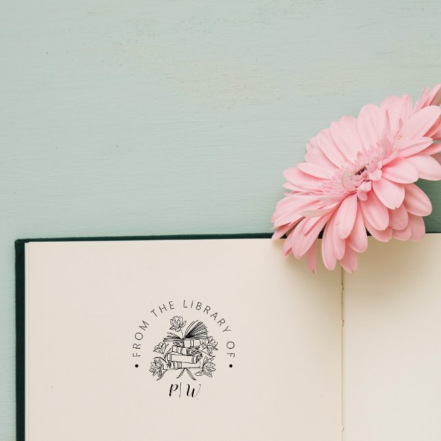 Elegante handgezeichnet Bibliotheksbücher Benutzer Gummistempel (Von Creator hochgeladen)