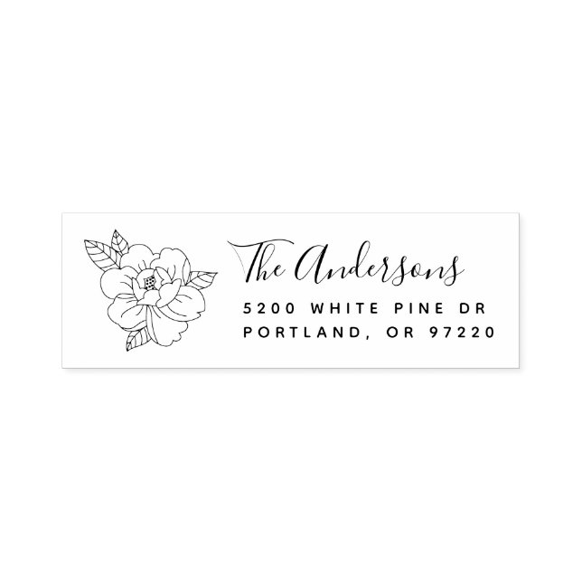 Elegante handGezeichnet Rücksendeadresse Permastempel (Design)