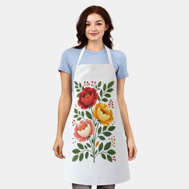 Elegante handGezeichnet Schürze (Getragen)