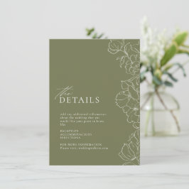 Elegante handgezeichnete, blumengrün Details Begleitkarte