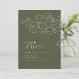 Elegante handgezeichnete Blütensafari Save The Date