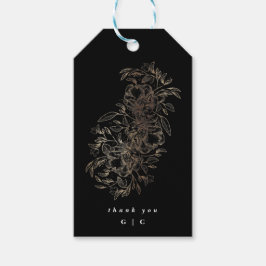 Elegante handgezeichnete Botanische Monogramm-Hoch Geschenkanhänger