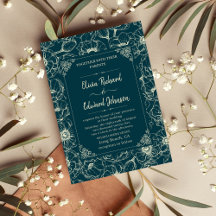 Elegante handgezeichnete goldene Blumenhochzeit