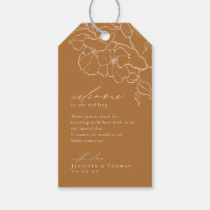 Elegante handgezeichnete goldene Hochzeit im Herbs Geschenkanhänger