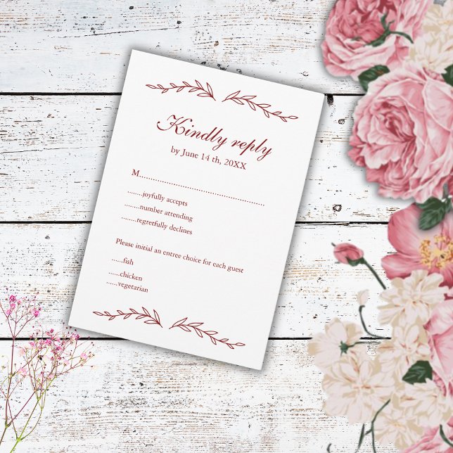 Elegante handgezeichnete Hochzeit RSVP Karte (Von Creator hochgeladen)
