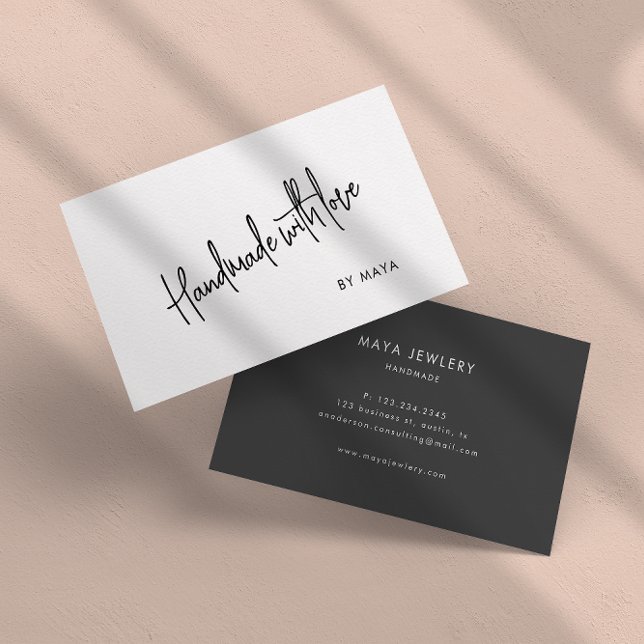 Elegante Handmade mit Liebe Business Card Visitenkarte (Von Creator hochgeladen)