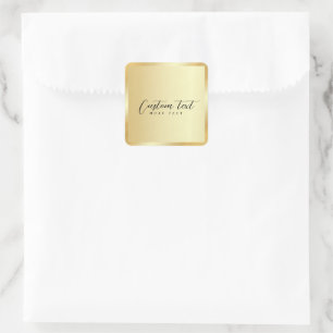 Elegante Handschrift Gold Vorlage Ihr benutzerdefi Quadratischer Aufkleber