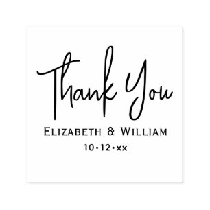 Elegante Handschrift Hochzeitstypografie Danke Permastempel