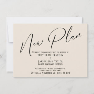 Elegante Handschrift New Plan Cream Ankündigung