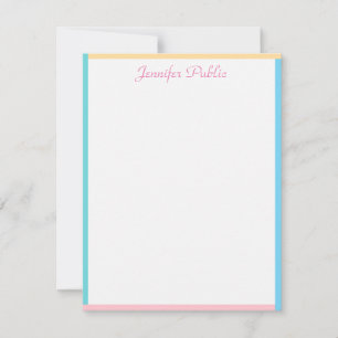 Elegante Handschrift Personalisierte Farbvorlage Mitteilungskarte