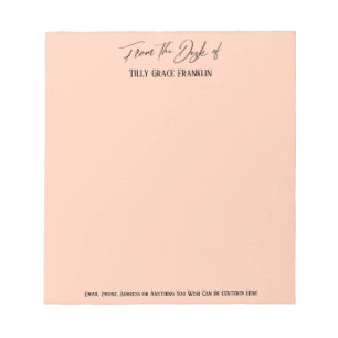 Elegante Handschrift vom Schreibtisch des Lachs Notizblock