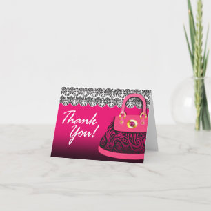 Elegante Handtasche Dankeschön Notizkarte Dankeskarte