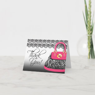 Elegante Handtasche Dankeschön Notizkarte Dankeskarte