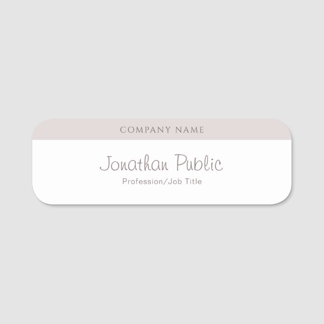 Elegante Handwriting-Skriptname Moderne Vorlage Namensschild (Vorderseite)