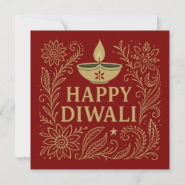 Elegante Happy Diwali Gold Einladungskarte