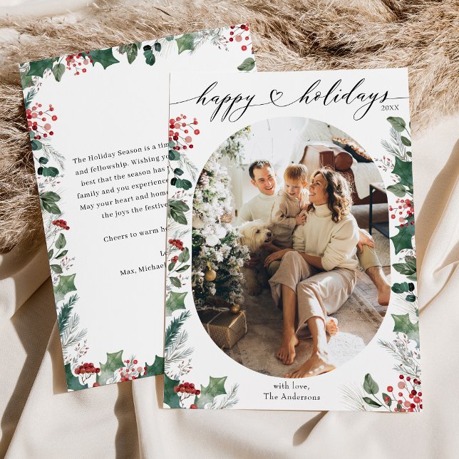 Elegante Happy Holidays Card mit benutzerdefiniert Feiertagskarte (Von Creator hochgeladen)