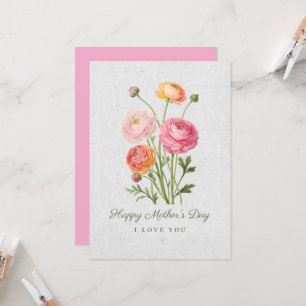 Elegante Happy Mother's Day Blumen Kunst Einladung