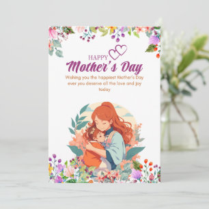 Elegante Happy Mother's Day Blumen Kunst Einladung