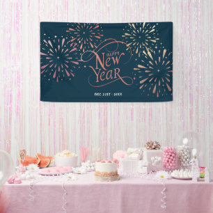 Elegante Happy New Year Gold Foil Banner