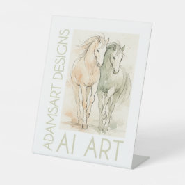 Elegante Harmonie – Aquarell-Pferde Sockelschild