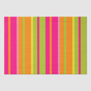 Elegante, heiße Rosa, Zitronengrün und orange Stre Seidenpapier