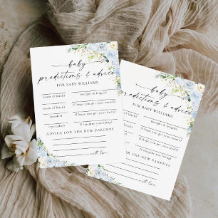 Elegante hellblaue Babyshower-Vorhersagekarte
