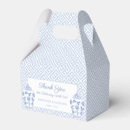 Elegante, hellblaue und weiße griechische Hochzeit Geschenkschachtel