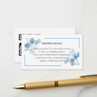Elegante hellblaue Wasserfarbe Floral Hochzeits-QR