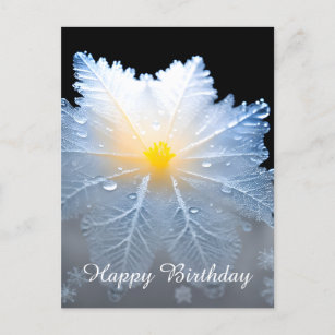 Elegante helle gefrorene Blume Geburtstagskarte Postkarte