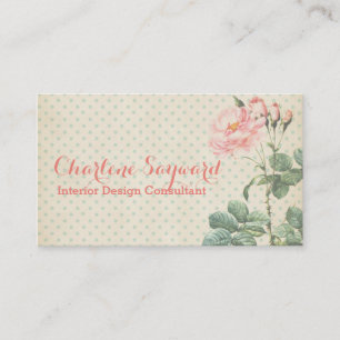 Elegante helle gelbe blaue Tupfen-Englische Rose B Visitenkarte