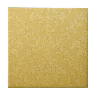 Elegante helle Gold Barock Damast Fliese