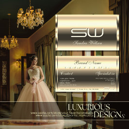 Elegante helle Golden Shimmer Optics 3D-Initialen Visitenkarte